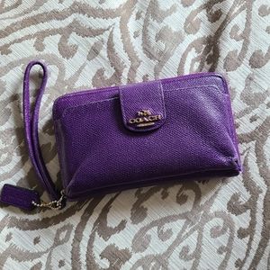 Purple coach large wallet